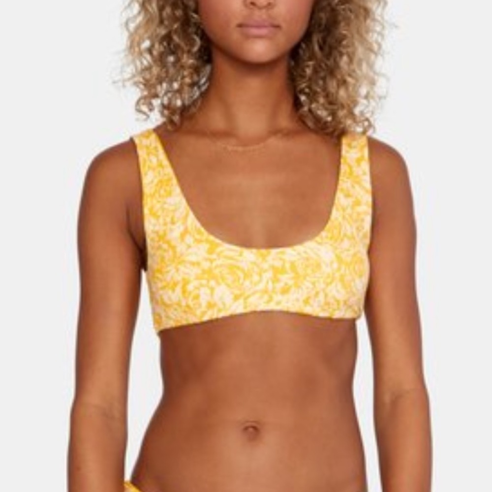 RVCA FOREVER PRINTED REVERSIBLE BRALETTE BIKINI TOP